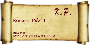 Kunert Pál névjegykártya